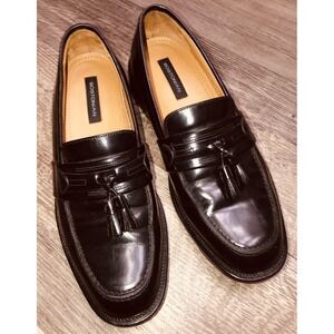 Bostonian Tassel Loafers Men's 7.5 M Black Leather First Flex Dress Shoes‎